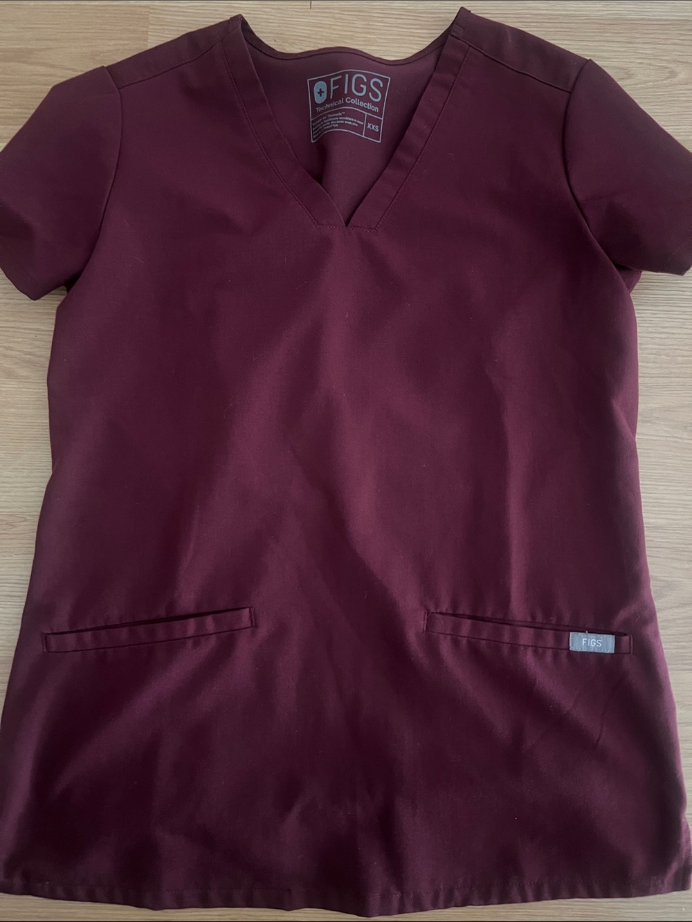 FIGS Casma Scrub Top™ V-Neck Scrub Top - Burgundy never warn